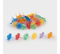 tickit Translucent Colour Spinning Tops - Set of 36 Easy-Spin Toys for Focus, Dexterity, Coordination & Sensory Play