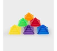tickit Translucent Colour Stacking Pyramids - Set of Stackable Square Layers for Creative Constructions, Motor Skills, Colour Learning & Light Panel Play