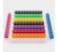 tickit translucent linking cubes - colourful snap together cubes for counting, sorting, pattern making and early maths learning, ideal for light panel play