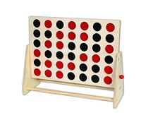 tickit Wooden 4 In A Row Game - Classic Family Fun with 42 Red and Black Counters For All Ages, Ideal for Game Nights and Family Gatherings