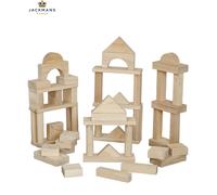 tickit Wooden Jumbo Block Set, 54 Pieces, Building 455 x 385 x 72 mm, Brown