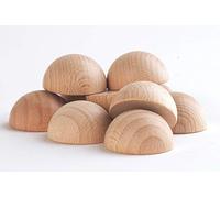 tickit Wooden Semispheres - Natural Heuristic Play Toys for Babies and Toddlers to Inspire Curiosity, Discovery and Early Development - Smooth Wooden Texture - Pack of 10 - 40mm