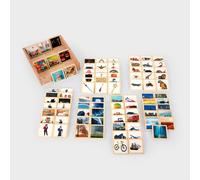 tickit Wooden Storytelling Tiles - Set of 90 Durable FSC Basswood Tiles Featuring Colour Photos of Animals, People, Places, Transport, Weather & More for Creative Story & Language Play
