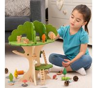 tickit 74059 Woodland Trail Tree House - Wooden Treehouse - Playhouse - Small World Play, Brown