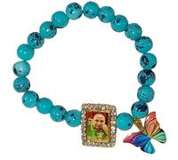 Tickle Cart Guruji Swaroop Braclet of Blue and Black Pearl with Butterfly Charm | Pack of 1 | *** Limited Stock ***