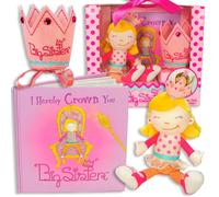 Tickle & Main Big Sister Gift Set, I Hereby Crown You Big Sister Book, Doll, and Child Size Crown