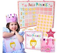 Tickle & Main Princess Potty Training Gift Set with Book, Potty Chart, Star Magnets, and Reward Crown for Toddler Girls