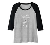 Tickle Your Funny Bone Humerus Pun for Anatomy Lovers Raglan Baseball Tee, Women, Black/Athletic Heather, S