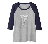 Tickle Your Funny Bone Humerus Pun for Anatomy Lovers Raglan Baseball Tee, Women, Navy/Athletic Heather, M