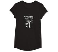 Tickle Your Funny Bone Humerus Pun for Anatomy Lovers T-Shirt, Girls, Black, Medium
