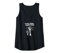 Tickle Your Funny Bone Humerus Pun for Anatomy Lovers Tank Top, Women, Black, S