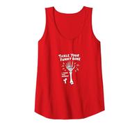 Tickle Your Funny Bone Humerus Pun for Anatomy Lovers Tank Top, Women, Red, M