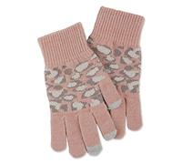 Tickled Pink Knit Texting Glove Collection, Sparkle Leopard, Pink, One Size