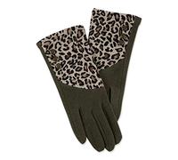 Tickled Pink Women's Fourchette Button Gloves Cold Weather, Leopard Green, One Size