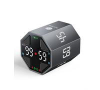 Ticktime Pomodoro Timer Cube, Auto 25/5 & Custom Pomodoro, Flip Countdown Presets (3/5/10/15/30/45/60 Min) & Custom Timer (1s-99:59), Stopwatch, Rechargeable, Silent/Sound/Vibration, Magnetic, Gray