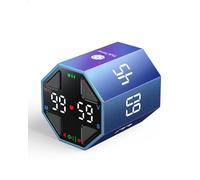 Ticktime Pomodoro Timer, Customizable 25/5 Cycles, 7 Preset Timers, Custom Timer, Stopwatch, Rechargeable, 20-Day Battery Life, Silent, Sound & Vibration, Pause & Resume, Magnetic Base, Blue