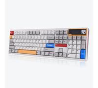 Ticktype DP104 Custom Tri-Mode Wireless Mechanical Keyboard, Full Aluminum Full-Size 108 Keys Hot-Swappable Layout, Leaf Spring Mount, Customizable Pixel Screen, Creamy Sound, US Layout, 8000mAh, RGB