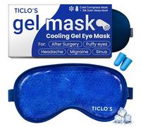 TICLO'S Cooling Eye Mask | Gel Eye Mask for Dark Circles, Puffiness, Headaches | Cold Eye Mask | Ice Pack for Eyes| Ice Face Mask, Cold Eye Compress Face Ice Mask | Bonus Satin Silk Sleep Eye Mask