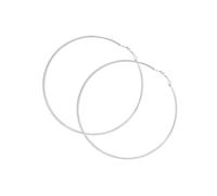 Ticome 2mm Silver Hoops Earrings for Women,Large Hoop Earrings,Exaggerated Fashion Personality Hypoallergenic Stainless Steel Large Hoops Lightweight Big Thin Hoop Earrings for Women(Silver)