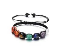 Ticome 7 Chakra Bracelet,Natural Stone Bead Healing Crystal Woven Adjustable Yoga Spiritual Energy Chakra Stone Bead Bracelet Jewelry, Men's and Women's Anxiety Rainbow Jewelry