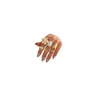 Ticome Chunky Gold Rings for Women Flower Knuckle Statement Ring Set French Baroque Style Retro Open Metal Rings Fashion Stacking Jewellery for Special Occasions(Gold)
