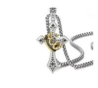 Ticome Crown Cross Necklace For Women and Men,Vintage Crucifix Of Thorns Pendant, Jesus Christ Cross Chain With Diadem Personalised Religious Christian Jewelry