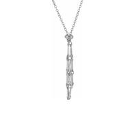 Ticome Crystal Stone Holder Necklace,Natural Crystal Raw Stone Mesh Pocket Metal Bamboo Necklace Braided Pendant Adjustable Chain Pendant(Silvery)