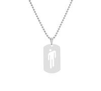 Ticome Hip Hop Bad Guy Villain Necklace,Stainless Steel Hollow Pendant Couples Necklace,Personalized Fashionable Minimalist Clothing Accessories(Silver)