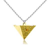 Ticome Millenium Puzzle Pendant Necklace Alloy Gold Pyramid Creative for Women and Men Fashion Personality Triangle Jewelry Game Accessories Presents