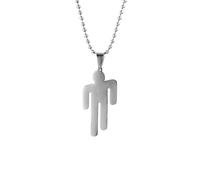 Ticome Stainless Steel Pendant Villain Necklace, Women & Men Humanoid Shape Crooked Headed Small Figure Fashionable Street Hip-Hop Couple Jewelry, Star Style Music Metal Accesories