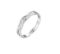 Ticome Sterling Silver Thumb Rings for Women Double Layer Intersecting Smooth Hollow Silver Jewelry with Lines Versatile Accessories for Men Women Adjustable Sterling Silver