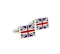 Ticome UK Union Jack Flag Cufflinks for Men, Mens Executive Cufflinks European Traveler Union Jack British Red White Blue Uk Flag Cuff Links