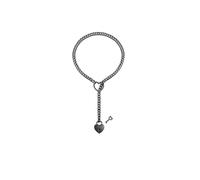 Ticome Women's Slip Chain Necklace Locker Key Heart O-Ring Black Stainless Steel Punk Rock Cuba Adjustable Long Lariat Y Necklaces for Men
