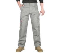 TICOMELA FR Pants for Men Flame Resistant Cargo Pants 7.5oz Gray (9 Pockets) Multi-Pocket Pants