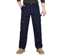TICOMELA FR Pants for Men Flame Resistant Pants 7.5oz Lightweight (9 Pockets) Multi-Pocket Pants - blue - 34W x 30L