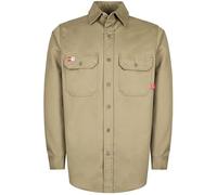 TICOMELA FR Shirts for Men Flame Resistant Shirt CAT2 Light Weight 6.5oz Fire Retardant Men's Welding Shirt, Beige, Large