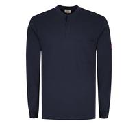 TICOMELA FR T Shirt Flame Resistant Shirt 5.5oz 100% Cotton Navy Men's Long Sleeve Henley Shirts