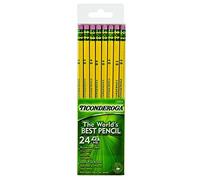 Ticonderoga #2 Pencils, Wood-Cased, 6 24-Count Hang-Tab Boxes, Total 144 Pencils, Yellow (13924) (13924N)