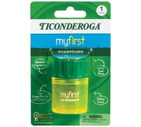 Ticonderoga My First Large Barrel Pencil Sharpener, Yellow and Green, 1 Count