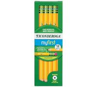 Ticonderoga My First Wood-Cased Pencils, Pre-Sharpened, 2 HB, Yellow, 12 Count