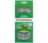 Ticonderoga Noir Black Wood-Cased #2 Pencils, Holographic Design, 12 Count