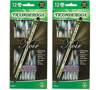 Ticonderoga Noir Holographic Woodcase Pencil, 12 Per Pack [Set of 2]