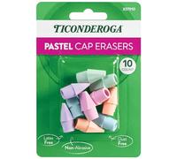 Ticonderoga Pencil Cap Erasers, Assorted Pastel Colors, 10 Count