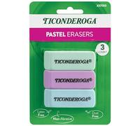 Ticonderoga Wedge Erasers, Pastel Colors, 3 Count