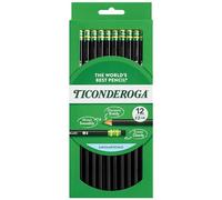 Ticonderoga Wood-Cased Pencils, Unsharpened, #2 HB Soft, Black, 12 Count