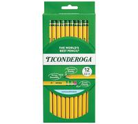 Ticonderoga Wood-Cased Pencils, Unsharpened, 2 HB Soft, Yellow, 12 Count