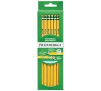 Ticonderoga Wood-Cased Pencils, Unsharpened, 2 HB Soft, Yellow, 24 Count