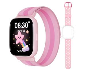 TICTIKY Smart Watch for Kids No Phone No APP Needed, 1.83" Fitness Tracker Watch with Pedometer, Step Counter， Heart Rate/Sleep Monitor, IP68 Waterproof, Puzzle Games for Girls Boys Teens 5-16 Nylon