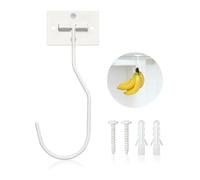 Ticway Banana Hanger Hook - Space Saving Banana Holder Hanger to Keep Bananas Fresh, Self Adhesive and Screw Banana Hook 1Pack White