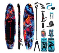 TIDAL RAVE Inflatable Stand Up Paddle SUP Board 10'6ft in Scorch with Accessories - Kayak Conversion Kit - Sports Set for Beginners & Intermediates